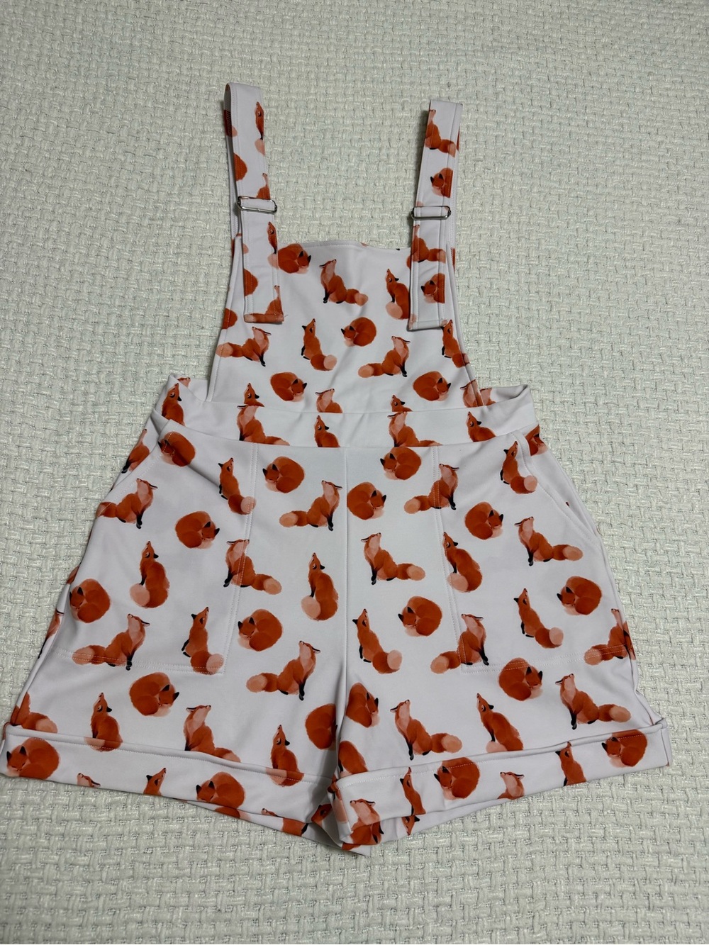 Black Milk fox print women’s short overalls, new with tags.  Large.